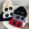 Goggle Beanie designerskie czapki dla mężczyzn żebrowana dzianina wełniana maska ​​wełniana dwa okulary soczewki czaszki czaszki wełniane wełniane rdzeń zimowy kapelusz narciarstwo solidny kolor casaul ciepło