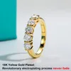 Solitaire Ring Anujewel 4mm D Color Wedding Band Ring 925 Sterling Silver 18K Gold Plated Band Engagament Rings Wholesale 230403