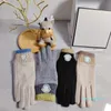 Gants d'hiver en laine pour femmes, à cinq doigts, 4 couleurs, gants de Cycle pour filles, mitaines de marque