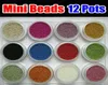 1 scatola 12 colori nail art mini perline cuscinetto a fagiolo per caviale smalto per unghie 3D gel UV acrilico manicure glitter decorazione punte NEW8802775