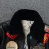 Herrläderfaux G1 Bomber Jacket 100 med päls krage högkvalitativ lapel bomull samma som Tom 230404