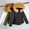 Large Real Raccoon Fur Hooded Winter Down Coat 90% Duck Down Jacket Women Short Female Puffer Feather Waterproof Parkas