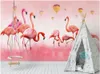 Wallpapers Benutzerdefinierte Wandbild PO 3D Wallpaper Moderne Einfache Flamingo Federn Zimmer Malerei Wandmalereien Für 3 D