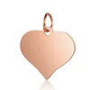 Collane con ciondolo 5 pezzi cuore in acciaio inossidabile che timbra pendenti con etichetta vuota ciondoli per lucidatura manuale con anello di salto per la creazione di gioielli regalo