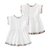 Summer Baby Girls Princess Dresses Cotton Kids Zipper Short Sleeve Dress Cute Girl Plaid Skirt Clothes3294439