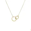 Colliers pendentifs en acier inoxydable simple élégant collier ras du cou infini double cercles anneau livraison directe bijoux colliers pendentifs Dhi7R