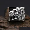 Bandringe 925 Sterling Thai Silber Männer Domineering Lion Ring Geschenk Vintage Punk Rock Drop Lieferung Schmuck Ring Dhgr2