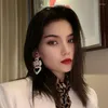 Kolczyki stadnorskie Ainameisi Fashion Długa kropla dla kobiet Koreańskie ślub Vintage Crystal Bow-Wśród miłość Pearl Lśniące kolczyki żeńska biżuteria