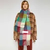 Sjaals 2023 Ac winter sjaal met label dikke warme massieve mantel gewikkeld dameshoofdband pashmina luxe kasjmier heren lange tassels3pin
