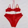 Sexig halter Bras BROSS Women Underwear Letter Brodery Push Up Bikini Swimewear Mesh Breattable underkläder