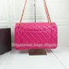 Metaal 2024ss fuchsia f/w France Bags dames hardware tas klassiek goud/zilver dubbel gewatteerde klep jumbo matelasse ketting crossbody schouderhandtassen