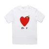 Desiger Hommes T-shirts Coton Respirant cdg Femmes t-shirts Commes Des Broderie Double Coeur Hommes T-shirts Imprimer Coeur avec Abeille Chemise Manches Blanc Été Tenue Décontractée