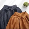 Chemisiers pour femmes 2023 Ly lin femmes chemise décontracté solide à manches longues haut Vintage dos boutonné chemises et Blusas Para Mujer