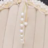 Strand Simple Elegant Copper Coil Small Pearl Armband For Women Open Bangles Charm Banquet Engagement Jewelry Party Gift