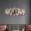 Chandeliers 2023 Modern Grey Clear Luxury Crystal Chandelier For Living Dining Room Kitchen Island Pendant Lamp Hanging Lighting Home Decor