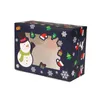 Emballage cadeau 10pcs Noël Cookie Box Kraft Papier Candy ES Sacs Emballage alimentaire Fête Enfants Année Navidad Décor 230404