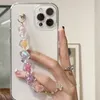 Phone Case Korea Cute Love Heart Bracelet Wrist Chain Box for iPhone 13 12 14 Pro Max MiNi 11 XR X XS 7 8 plus 6S SE3 Transparent Soft Cover 231104