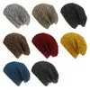 Berretti invernali lavorati a maglia con fodera in pile maschio femmina mantenere la testa calda cappelli berretto disordinati donne copricapo esterno 8 colori berretti lavorati a maglia cappelli da festa Q688