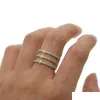 Paar Ringe Ganze Highend Verlobungsband Goldfarbe Aaa Zirkon Türkise Trendy Für Frauen Tropfenlieferung Schmuck Ring Dhgarden Dhnrr