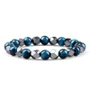 Strand irregular hematita lava pedra pulseira masculina moda 8mm natural tigre olho contas casais pulseiras para mulheres amigos jóias