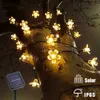 ノベルティ照明5mソーラーLEDストリングフェアリーライト6Vガーランドライトウォータープルーフピーチフラップソーラーランプパワーガーデン屋外P230403のクリスマス装飾