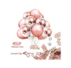 Autres fournitures de fête d'événement 46pcs Rose Gold Anniversaire Décoration Set Lettre Joyeux Ballon Décor Enfants Feuille Nappe Coeur 230404