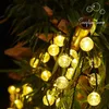 Novità Illuminazione Luci a stringa solare Giardino esterno 100 Luci a globo di cristallo a led Impermeabile Festone solare Fata per decorazioni per feste Ramadan P230403