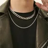 Chains Fashionable Men's All-Match Item Decoration Simple Atmosphere Double-Layer Chain Necklace Collar Hombre Cadena