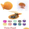 Pearl DIY Round Akoya Jewelry 6-7mm 27Color Seawater Twins Pearl As Mystery Gift With Surprise Wholesale Drop Leverans smycken Löst B DH2HX