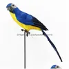 Decorações de jardim 60 cm de grande simulação papagaio ornamental martommade bird espuma de penas de penas estatueta animal prop déco dh0id