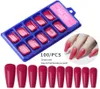 Full Finger Nail Tips Ballet False Nails 100pcsBox Solid Colorful French Style 2021 New Design5038750