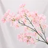 Dekorativa blommor konstgjorda lila blomma 100 cm lång stam silk Cherry Blossom för hemmakontor El Wedding Party Decor