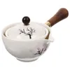 Servis uppsättningar keramiskt sidhantering kanna te vattenkokare hem roterbar japansk tekanna delikat traditionellt keramik teaware kontor
