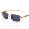 Sunglasses Luxury Glasses Frame Men Metal Gold Rimless Eyeglasses For Anti Reflective Clear Lens Prescription Spectacles Vintage