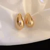 Boucles d'oreilles en forme de goutte d'eau en or pour femmes, bijoux à moitié vides, légers et lisses