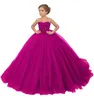 Girl Dresses Puffy Cute Flower Dress For Wedding O-neck Beaded Appliques Elegant Pageant Wear Little Kids Birthday Party Ball Gown