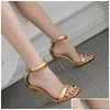 Trouwschoenen 11 cm designer mode voor bruiden open teen hiel dames zomer sandalen rits vaste kleur wit zwart goud ladi dhewm