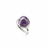 Cluster Rings Heart Natural Crystal Stone Ring For Women Statement Wedding Jewelry Bowknot Charm Healing Tiger Eye Amethysts Finger Bands