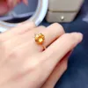 Simulação oval de luxo Citrine Citrine Zircon Anéis para mulheres Minimalist Crystal Ring Feminino Festem Festas Jóias Presentes