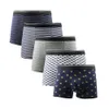 Underpants 4 Pcs Boxing Underwear Men's Boxer Large Cotton Underwear Print Calzoncillos Hombre Shorts Bokserki Meskie Underwear Set Underwear 230404