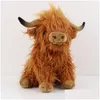 Poupées en peluche Poupées en peluche 25 cm Simation Highland vache Animal poupée douce peluche Kawaii enfants bébé cadeau maison chambre décor 230503 Drop Deli Dhmai