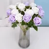 Decoratieve bloemen 5 -stks retro kunstmatige bloem flanel roos nep Valentijnsdag cadeau trouwhuis decoratie