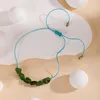 Pulseira de fios com miçangas de mangueira, simplicidade versátil, moda de pedra de cristal bohemia bola de arroz tira ajustável