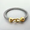 High Quality Women Bracelet Cable Classic Buckle Bracelet with 14k Gold 925 Sterling Silver