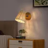 Lâmpada de parede cabeceira rústica arandelas cesta rattan abajur metal moderno luz da noite decoração casa pingente