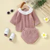 Set di abbigliamento Inverno Neonate Vestiti Autunno Casual Maglione a maniche lunghe Camicie Bottoms Born Infant 2pc Abiti 0-18m Costume da bambino