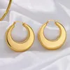 Boucles d'oreilles créoles en acier inoxydable 316L, forme irrégulière en C pour femmes, plaqué or, bijoux de noël exagérés, cadeau, vente en gros