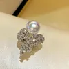 Anillo de dedo de diamante de perla 2022, anillos de compromiso de plata de ley 925 para mujer, joyería para fiesta de cumpleaños y compromiso nupcial