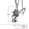 Hip Hop Rock Titanium Stainless Steel Barbershop Sofa Chair Pendants Necklace for Men Barber Jewelry Gold Color 2009282845