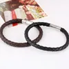 Bracelets porte-bonheur Style classique en cuir 22 cm Simple tressé marron bracelet pour femmes hommes bijoux accessoire de mode